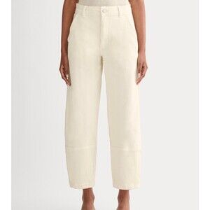 Everlane Wide-Leg Cropped Pants in Cream